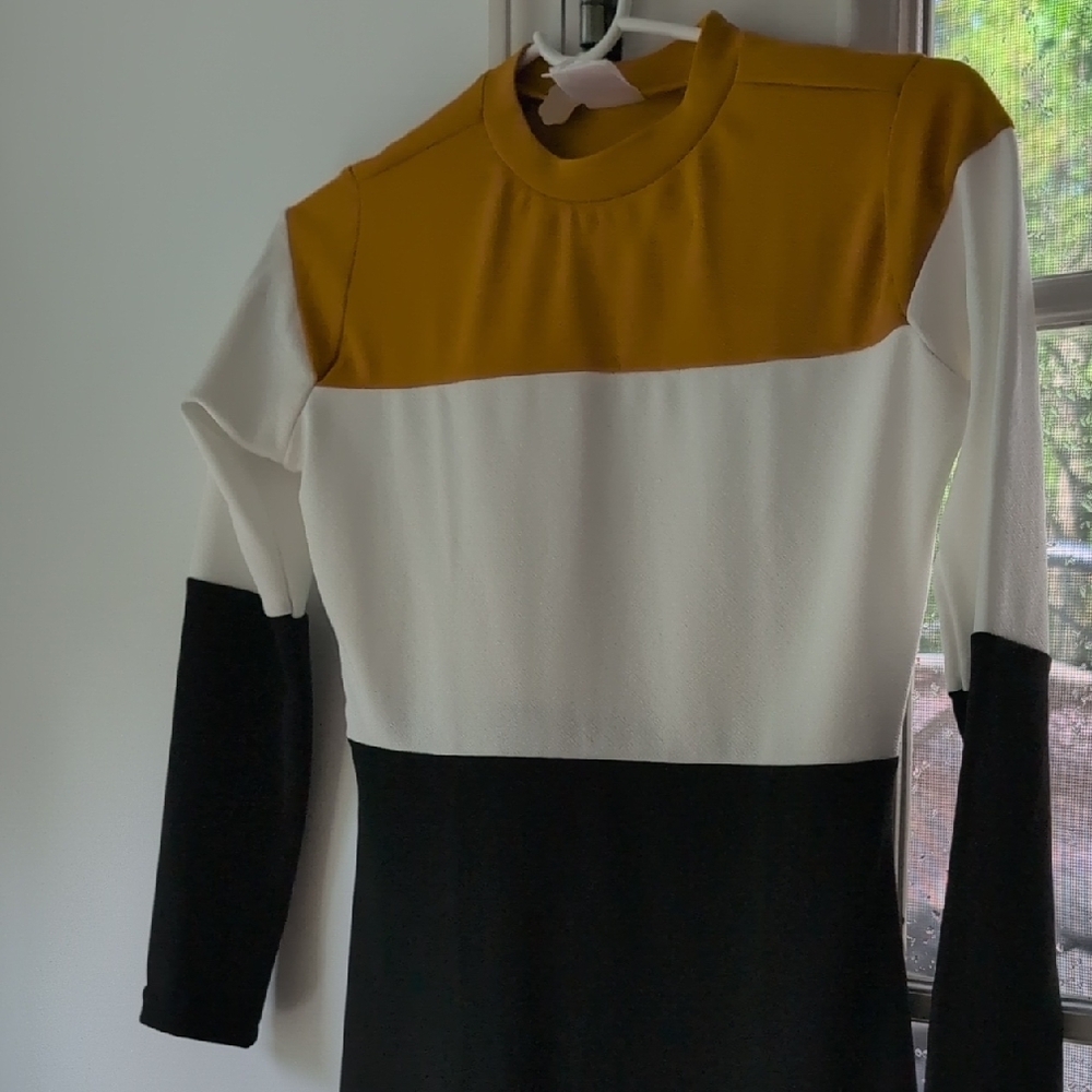 Colorblock Long Sleeve Dress - Picture 4 of 9